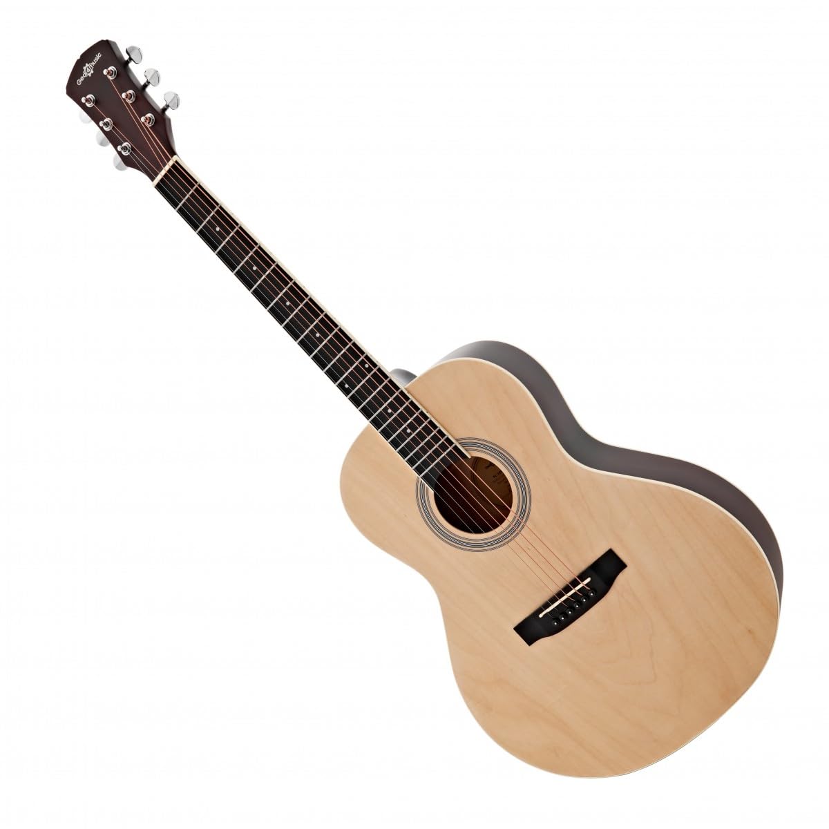 Chitarra acustica mancina Parlour di Gear4music, naturale | Corpo Compatto Ideale per Viaggiare, Costruzione in Tiglio per Toni Chiari, Mancina, Manico Comodo, Naturale