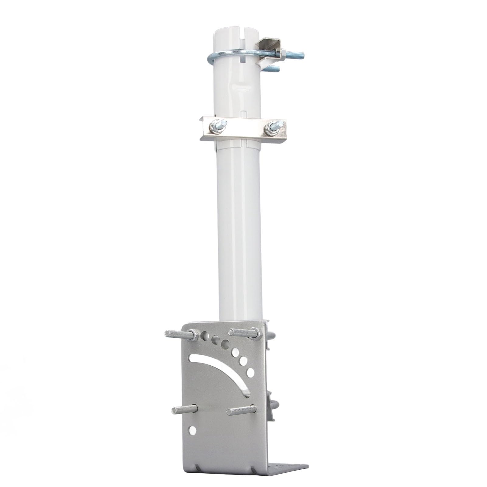 Supporto , Supporto da Palo in Acciaio Inossidabile Resistente Alla Ruggine, da Tetto con Angolo Terminale Regolabile per Antenna Parabolica Rettangolare V2 Antenne TV Esterne AP WiFi