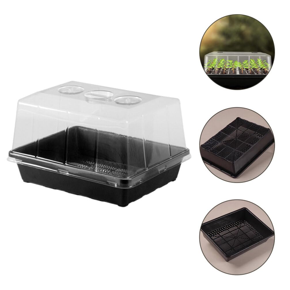 Happyyami Plateau de Semis avec Couvercle Haut en Plastique, 1 Set