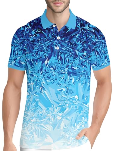 Image of PAGYMO Funny Golf Shirts for Men Crazy Printed Pattern Novelty Moisture Wicking Performance Mens Polo Shirt