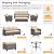 VONZOY Patio Furniture Sets, 6 Pieces Patio Outdoor Sectional Furniture, Wicker Rattan Conversation Sofa with Rocking Chair, Ottomans, Side Table, Khaki Cushion