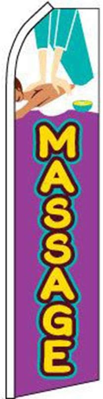 Massage Purple/Yellow Swooper Super Feather Advertising Flag
