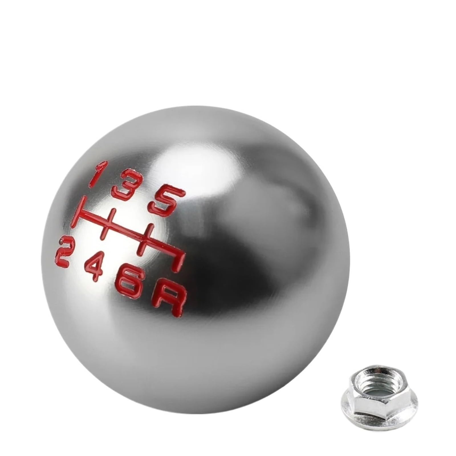 Jxewmtmc 6 Speed Silvery M10 Adapter 5/6 Gear Shift Knob With Speed Round Ball Replacement Shifter Automatic Manual Stick Heads Universal Gear Stick Shift Cover(6 Speed Silvery)