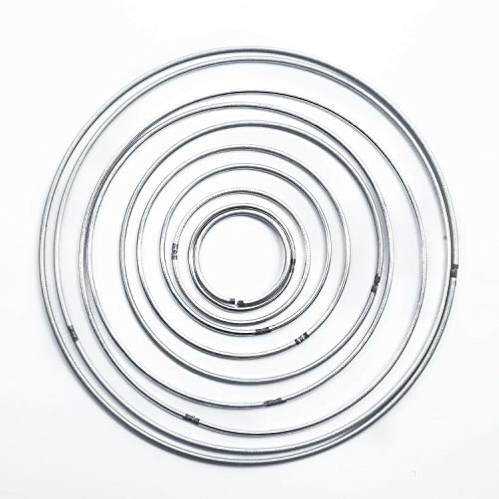 Silver Metal Dream Catcher Craft Hoops, 10Pcs Set