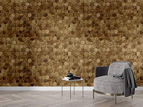 Image of DWELLSINDIA Wood Honeycomb Self Adhesive Wallpaper, Waterproof, Scratch Resistant, Laminated (41cm x 244cm, Multicolour)