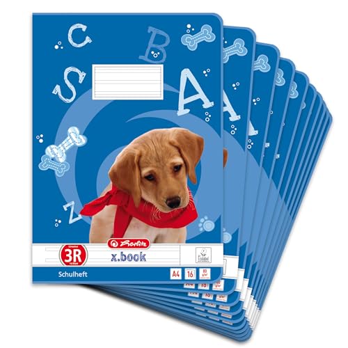 Herlitz Schulheft x.book A4 Lineatur 3R 3. Klasse 16 Blatt 10 Stück
