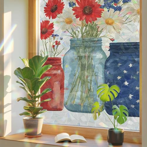 Vinilo decorativo para ventana efecto vidriera 19.6x39.3 pulgadas miniatura 1