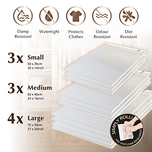 GENIE SPACE Roll-Up Storage Bags for Clothes, Travel Space Saver Bags, Airtight & Waterproof, No Pump Needed - Image 4