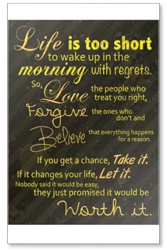 Life is Too Short to Wake up in The Morning. - Motivational Quotes Fridge Magnet