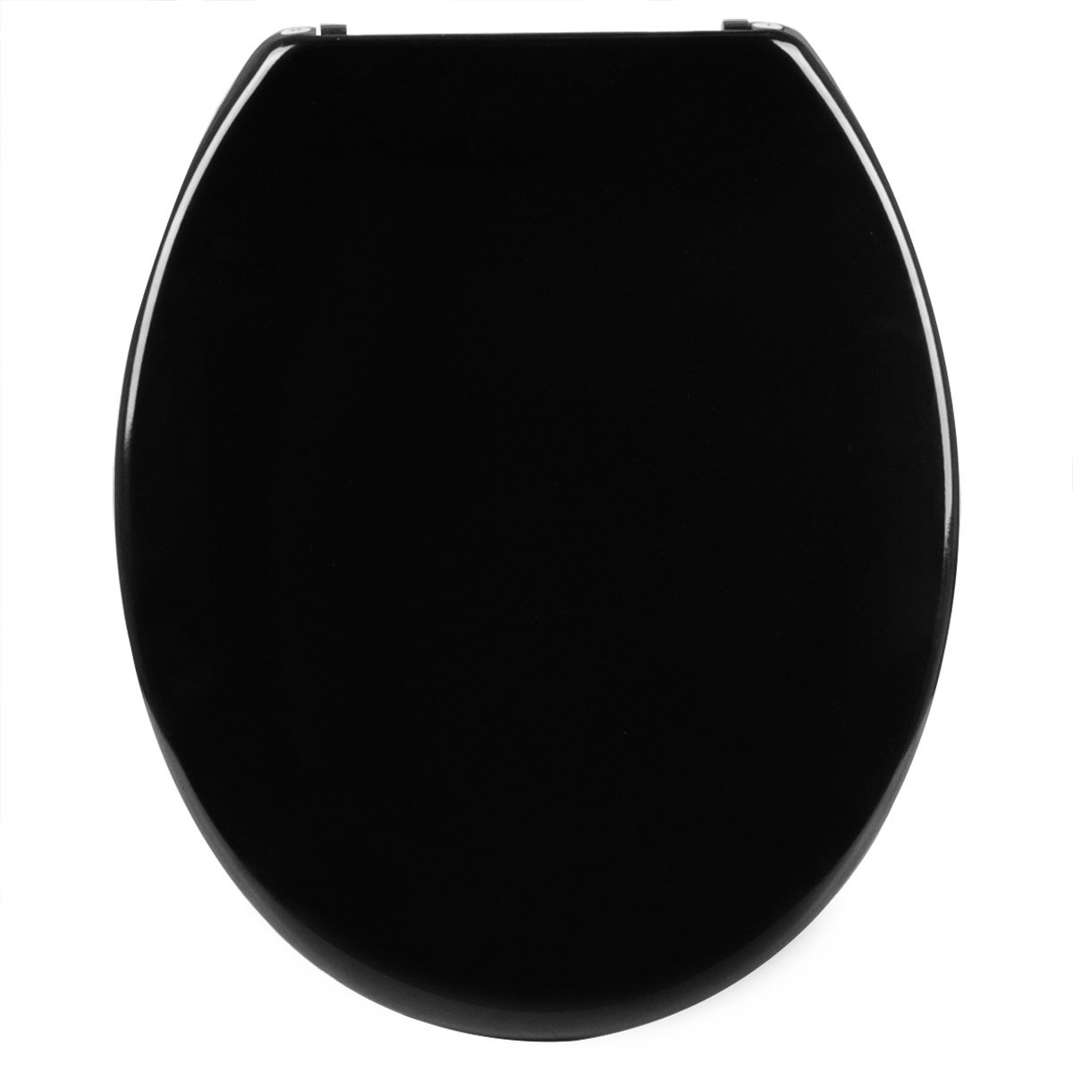 Buy Black Toilet Seat with Soft Close Adjustable Hinge for Bathroom Lid