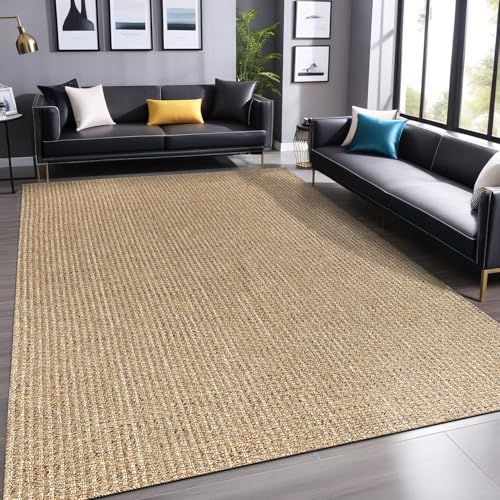 Luul Home Easy Jute Rugs 8x10 Natural Color Living Room Indoor Outdoor Area Rug for Farmhouse Patio and Kitchen Rug High Traffic Washable Easy to Clean Solid Boho Woven Design Outside Carpet (8 x 10) - Image 7