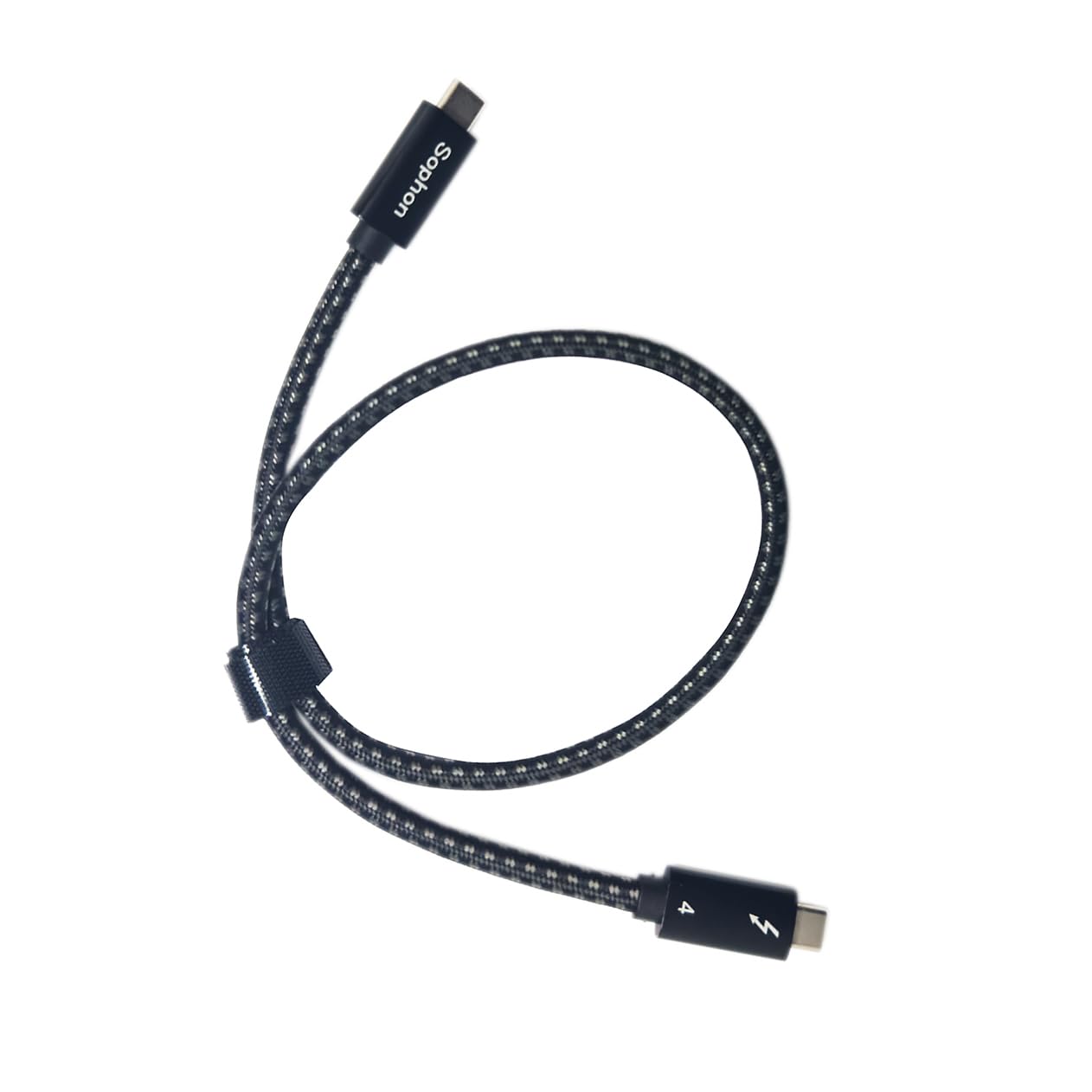 Sophon Câble Thunderbolt 4 & USB4 Type-C, Ligne Coaxiale 16 Cœurs/8 Brins, 8K@60Hz, Double 4K@60Hz, VRR 4K@144Hz, Transfert 40Gbps, Charge Rapide 5A/20V, Nylon Tressé Durable (0,5M)