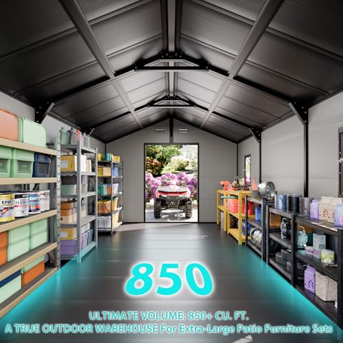 WACASA 10x14 FT Large Resin Plastic Outdoor Storage Shed, Floor Included - Image 5