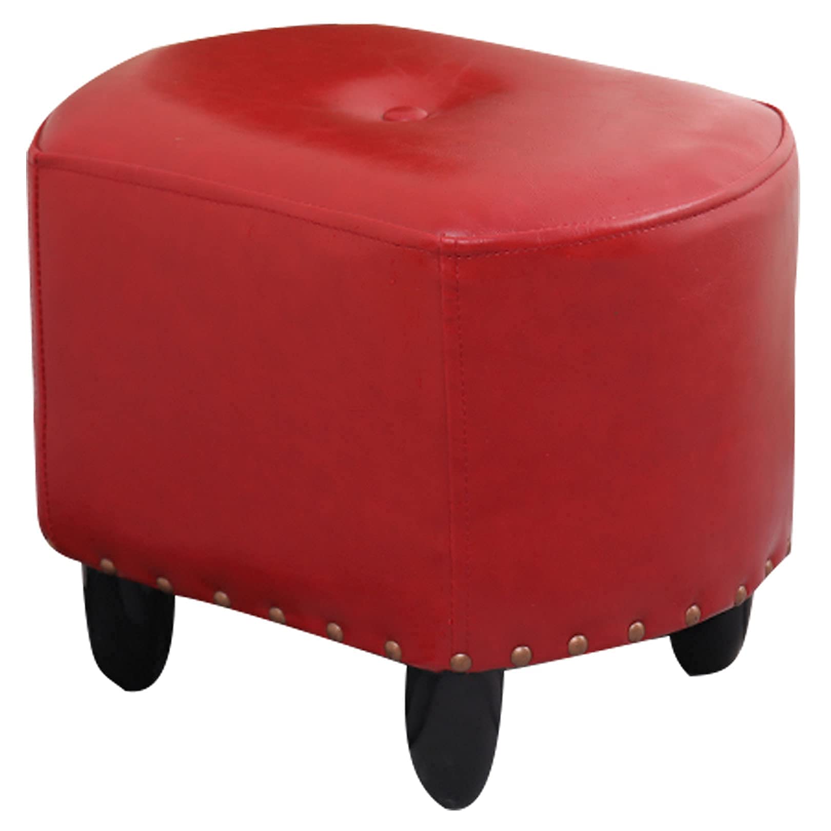 Tabouret de chambre rétro en cuir rembourré pour coin lecture