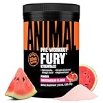 Animal Fury Pre Workout Powder Supplement for Energy and Focus 5g BCAA 350mg Caffeine Nitric Oxide Without Creatine Powerful Stimulant for Bodybuilders, Watermelon