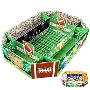 Football Party Supplies Kit – Large 23.62×17 inch Football Snack Stadium Tray Display & Cardboard Food Trays Plates, All-in-One Football Party Decorations for 2026, Game Day, Birthday Celebrations