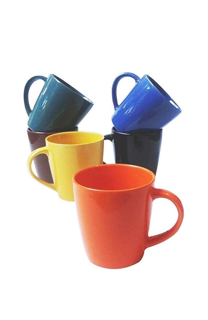 Addox Bone China Mugs Combo (Black) -3 Pieces