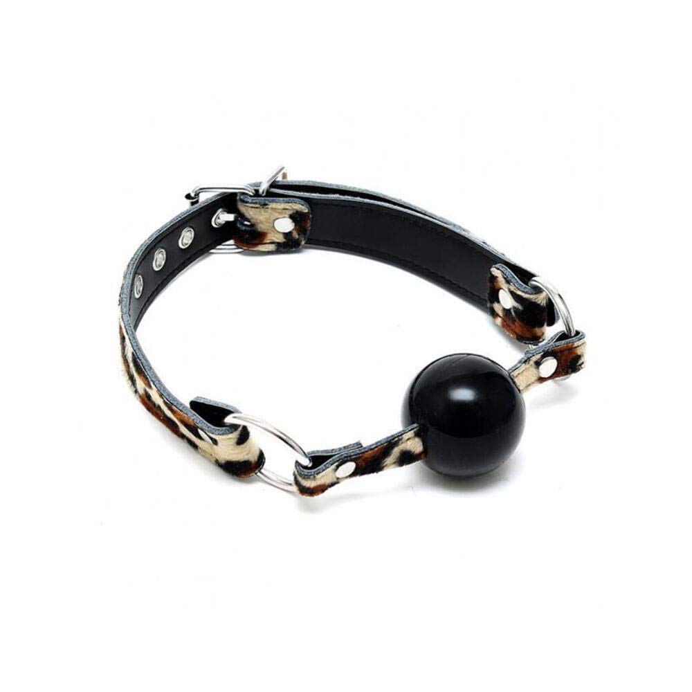 Bâillon Rimba noir et motif léopard pour couples - 2