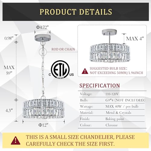 Catiner Chrome Crystal Chandeliers thumb #1