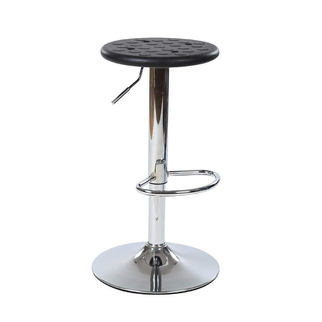 Adjustable Bottom Seat Laboratory Stool High Stool Punched Anti Static Panel 360° Rotation for Clinic Workshop Office Lifting 60-80cm（Black） (Color : Black)