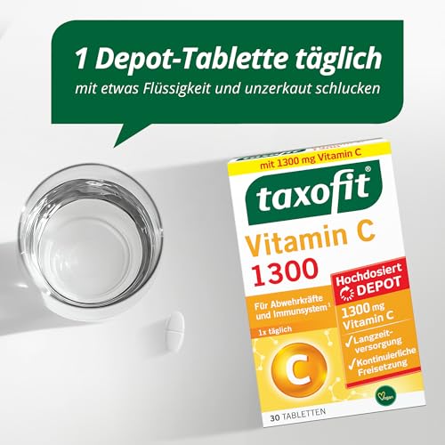 taxofit-Vitamin-C-1300-Fuer-Abwehrkraefte-und-Immunsystem-Mit-hochdosiertem-Vitamin-C-5-x-30-Tabletten - Sparfuchs24.io - Preisvergleich & Top Angebote Online