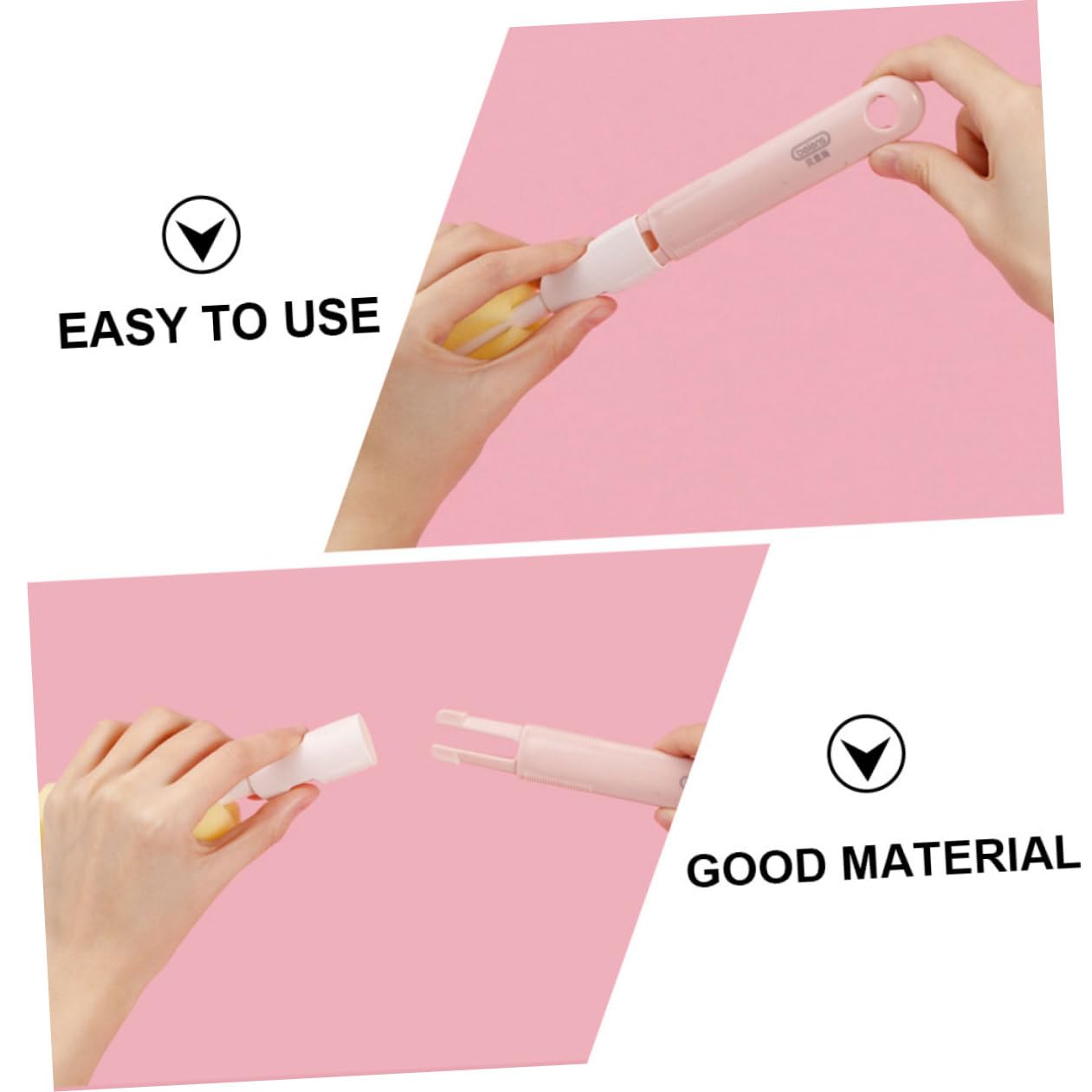 VALICLUD 3 Set Spazzole per e Ciucci Brush Kit Rotante per Bottiglie Design Ergonomico e Antiscivolo per e Contenitori Stretti Colore Rosa