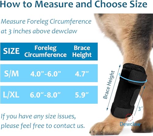 Image of INDEEMAX Front Leg Brace for Dogs & Cats, Dog Leg Brace with Metal Spring Inserts, Dog Leg Sleeve for Carpal Support, Dog Leg Sleeve with Reflective Straps, L /XL, 1 Pack