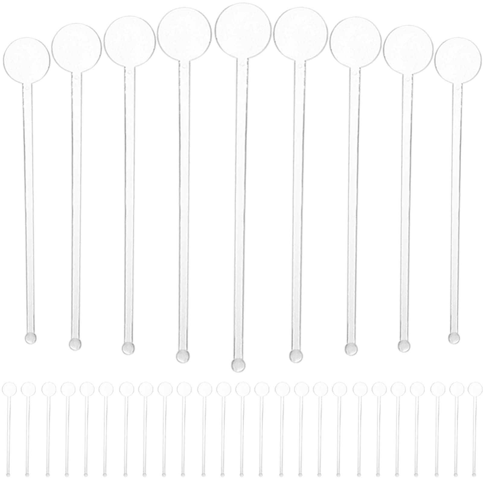 Cabilock Mezclador De Bebidas 80pcs Round Tip Stirrers Plastic Stirring Sticks for Drinks
