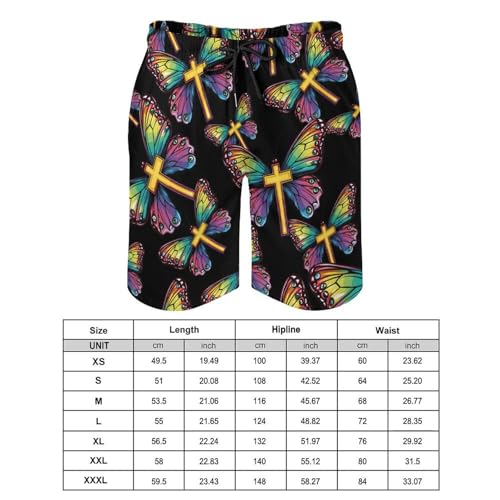 God Butterfly Men's Swim Trunks Quick Dry Board Shorts Hawaiian Beach Shorts With Pocket2
