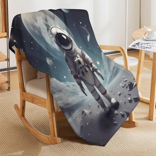 Manta de franela de astronauta 100x130 cm para sofá y cama infantil 5