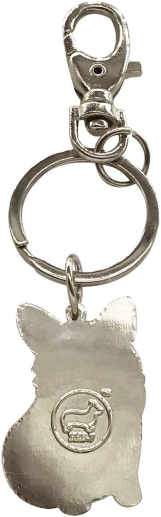 Feb.7 Keychain,Welsh Corgi Dog Keychain - Corgi Keyring- Corgi Bag Charm - Dog Tag - Gifts for Dog Lover (Silver)