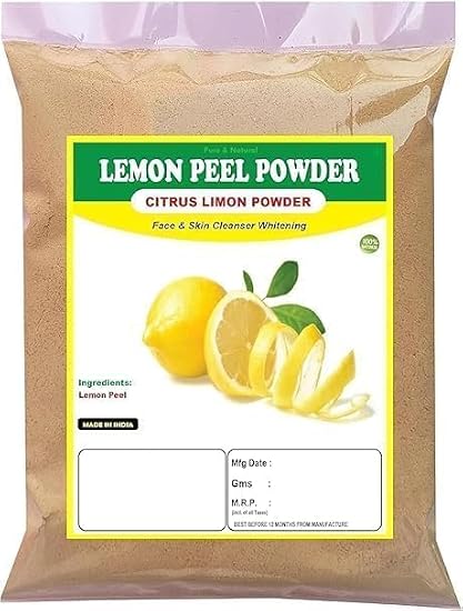 Lemon Peel Powder 200Gm Citrus Limon | with Vitamin C 100% Natural & Chemical Free Face & Hair Pack Natural Skin Cleanser Defence from Tan & Oily Skin