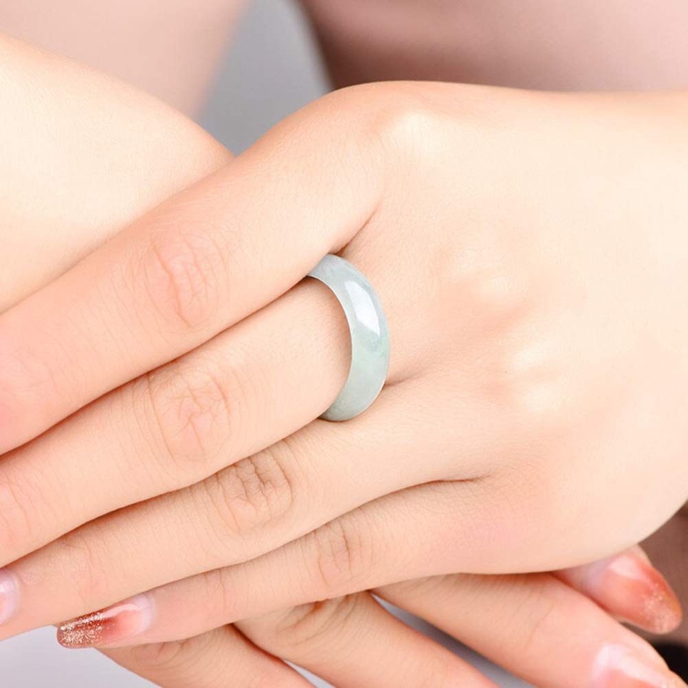 N/V Natürlicher schwimmender Blumen-Ring, grüne Jade, für Damen