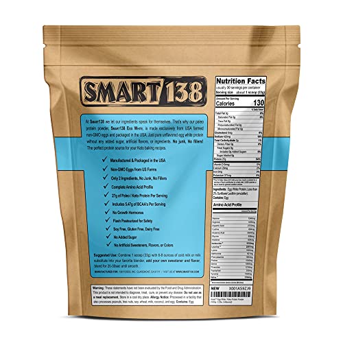 image for Smart138 Pure Egg White Protein Powder, No Junk No FIllers - Non-GMO, 