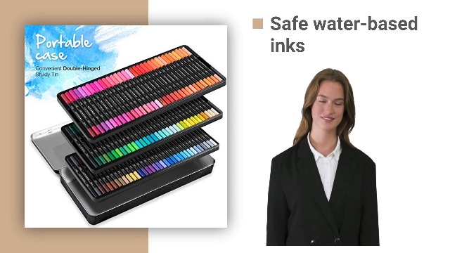 筆記具 Hethrone 100 Dual Tip Brush Pens Hethrone Dual Brush Pens Art Pens & Markers Felt Tip Pens