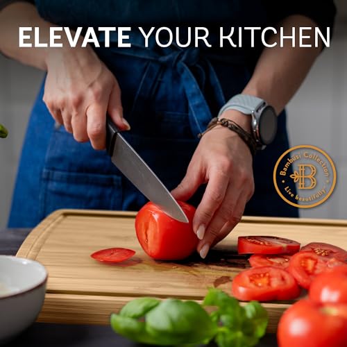 Wood Cutting Board - 4 Piece Bamboo Cutting Board Set, Wooden Cutting Boards for Kitchen with Deep Juice Groove, Side Handles - Chopping Boards for Meat, Vegetables, Charcuterie - Kitchen Gift Set - Image 6