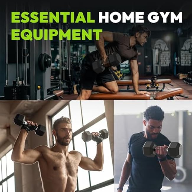 Hex Dumbbell Set 2.5-400 lb, Rubber Encased Exercise & Fitness Dumbbells, Weights Dumbbells Set of 2, Hand Weight for Strength Training