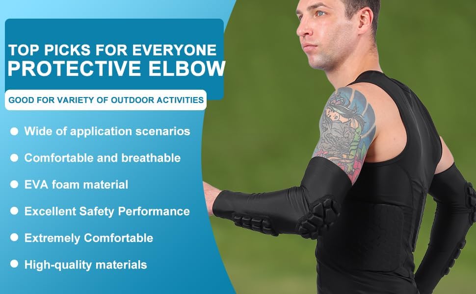 Padded Arm Sleeves Elbow Forearm Crashproof Pads Protection for Football Basketball Volleyball Soccer 2 Pack - Image 7