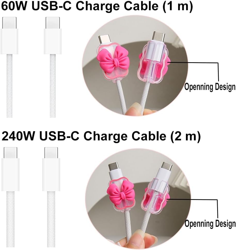 Image of FACTOTECH Case for MacBook & iPad Charger, 29w 30w 35w Charger Case, Travel Cord Organizer, Accessories (for Apple 29w 30w 35w Adapter)-Magenta Bow