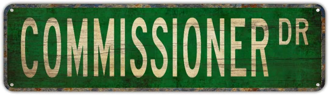 Peiyeety A004 Vintage Metal Tin Sign Decorative Wall Art Commissioner Dr Themed Street Sign, Rustic Style, Durable Waterproof Rustproof, For Home, Government Decor, Office, Easy To Mount, 4X16 Inch