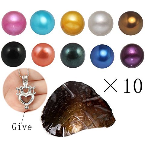 10PCS Freshwater Aquaculture Love Wish Pearl Shell Surprise To Explore Oyster Pearls Potato mixed colors 7-8mm