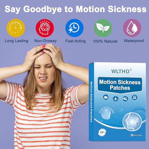 WLTHO 30ct Clear Motion Sickness Patches Non Drowsy, Sea Sickness Patch for Cruise Travel Essentials, Waterproof Patches Behind Ear, Invisible Clear Color, Long Last 72H — view 4