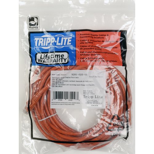 Cable patch Cat6 20 ft naranja RJ45 Tripp Lite miniatura 2