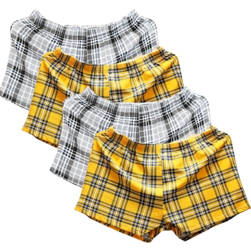 TAPUU Mens Cotton Plaid Boxers Woven Pajama Shorts
