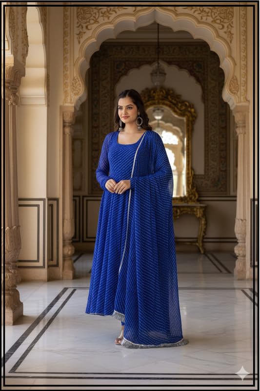 Image of Women's Georgette Anarkali Gown with Dupatta Set | Festive | Traditional | Wedding 190 Aarohi