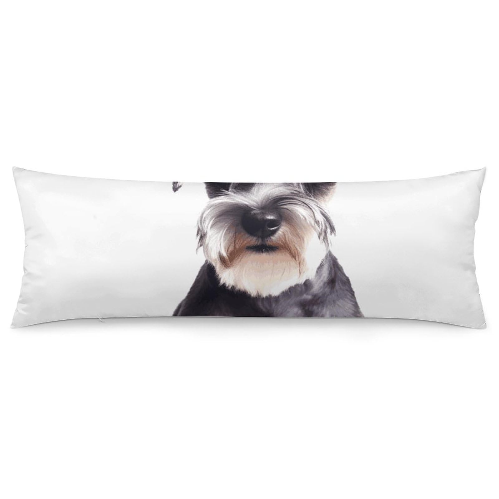 Taie d'oreiller schnauzer 50x137 cm en tissu doux et respirant pour lit
