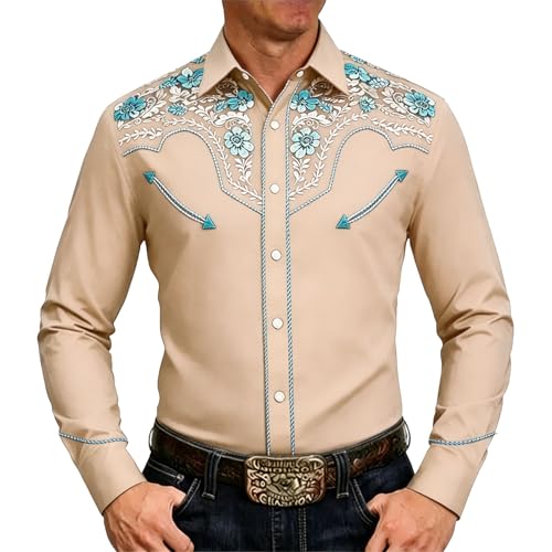 Camisa marrón vaquero hombre para disfraz del salvaje oeste