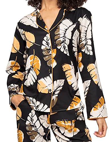 Cyberjammies Annie 4913 Women's Black Leaf Cotton Pyjama Top 36 Cover