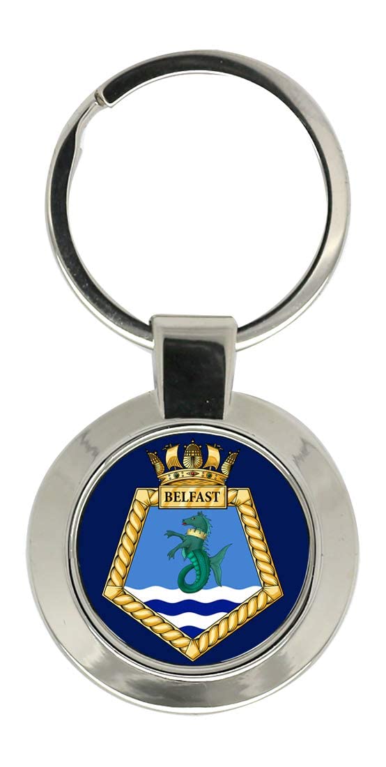 Giftshop Uk Unisex Silver Coloured Metal Hms Belfast, Royal Navy Key Ring