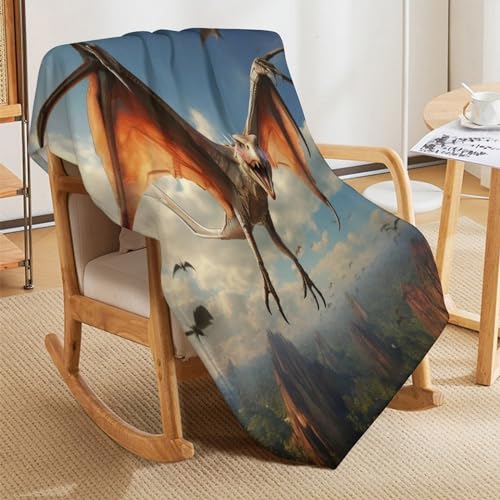 Couverture ptérosaure haut de gamme en flanelle avec impression 3D durable - 8